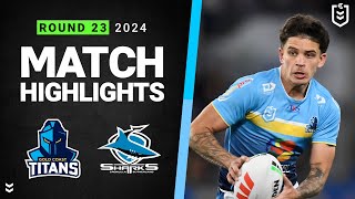 NRL 2024  Titans v Sharks  Match Highlights [upl. by Gebelein]