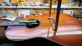 Guitar repair Ovation celebrity gets a bolt on neck conversion reset and alignment 2024 [upl. by Fabri529]