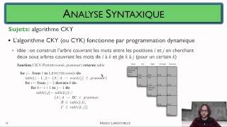 Traitement automatique des langues 69 Analyse syntaxique  CKY [upl. by Rickey270]