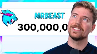 Mrbeast Hits 300 Million Subscribers Live Reaction [upl. by Ornie]