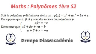 Maths1S2 Exercices sur les polynômes [upl. by Disharoon]