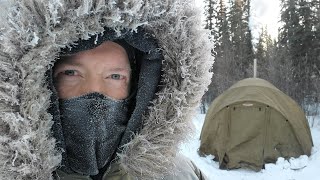 60F51C Winter Camping in Hot Tent [upl. by Reade]