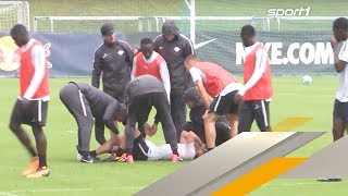 Keitas übles Revanchefoul sorgt für Trainingsabbruch bei RB Leipzig  SPORT1 [upl. by Phillipe]