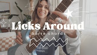 How To Play Licks Between Barre Chords SIMPLE [upl. by Aronoel]