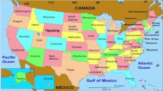 50 States and Capitals of the United States of America  Learn geographic regions of the USA map [upl. by Byram]