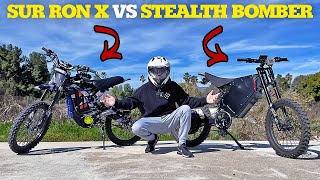 60v Sur Ron X VS 72v 12000w Stealth Bomber Ebike [upl. by Ilagam512]