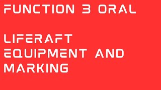 Liferaft equipment and Marking LSA code  CH IV  survival craft mmd exam mmd oral  Function 3 [upl. by Papagena]