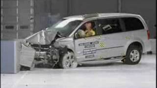 Crash Test 2008 Dodge Caravan  Chrysler Town and Country  Volkswagen Routan IIHS Frontal Impact [upl. by Map186]