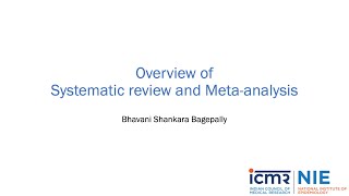 Overview of Systematic Review and MetaAnalysis [upl. by Griffin]