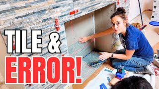 How to tile a WHOLE fireplace EXTREME DIY makeover BEGINNERS GUIDE [upl. by Cori]