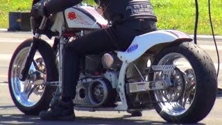 Harley Davidson VS Harley Davidson 14 Mile Drag Race  Burnout Viertelmeile Motorrad Rennen [upl. by Nnyl]