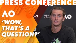 Alexander Zverev is left STUNNED by a reporters question 2024 Australian Open  WWOS [upl. by Winikka]