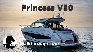 Princess V50 Luxury Sports Yacht  Walkthrough Video Tour [upl. by Essilec]