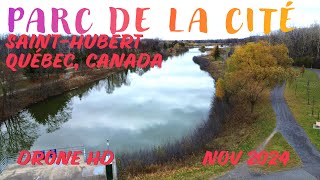 Fly By Drone Parc de la Cité StHubert Québec Canada Nov 2024 [upl. by Rockwell]