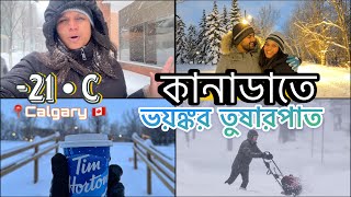 কানাডার ভয়ঙ্কর ঠাণ্ডায় জীবন বরফ পড়ে ট্রেন বন্ধ  20 Temp  Snowfall and Extreme Cold in Canada [upl. by Misa]