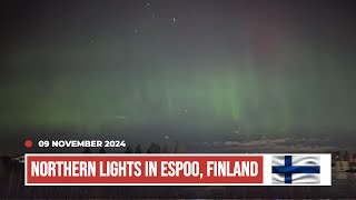 FINLAND  Northern Lights Display In Espoo Finland  Aurora Borealis [upl. by Jyoti130]