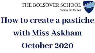 How to create a pastiche with Miss Askham  The Bolsover School [upl. by Nohsal]