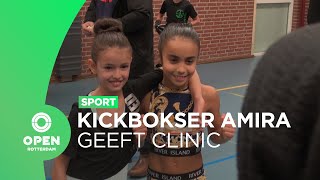 Wereldkampioen kickbokser Amira Tahri geeft clinic in Crooswijk  Sport [upl. by Nirrac]