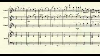 Canon  Pachelbel  for 3part flute ensemble with piano [upl. by Candi621]