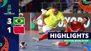 Brazil v Morocco  FIFA Futsal World Cup 2024  Quarterfinals  Highlights [upl. by Damales]