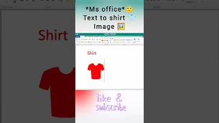 text to shirt image in MS word  Ms word  computertech001 shorts ytshots computer msoffice [upl. by Siroled986]