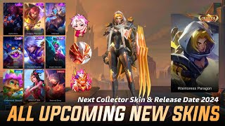 MOBILE LEGENDS ALL UPCOMING SKIN 2024  NEXT COLLECTOR SKIN amp STARLIGHT SKIN  ML LEAKS [upl. by Eimarrej156]