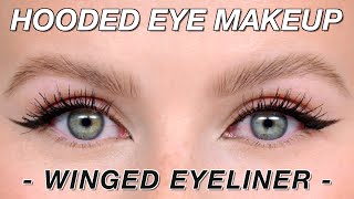 Hooded Eye Makeup Technique  Winged Eyeliner [upl. by Agneta]