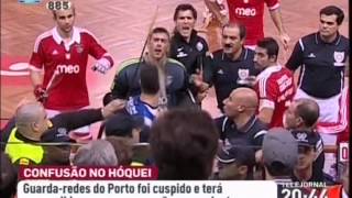 Adeptos de Benfica cospem em jogador do FC Porto  Hoquei em Patins 050113 [upl. by Enyalahs353]