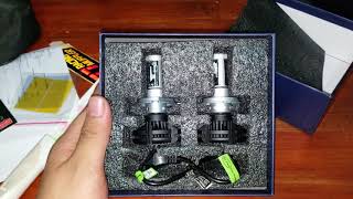 Unboxing X3 LED Headlight H4 Lumileds Zes 2nd Generation Fanless  Indonesia [upl. by Iana]