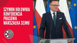 Szymon Hołownia  konferencja prasowa Marszałka Sejmu [upl. by Tichonn]