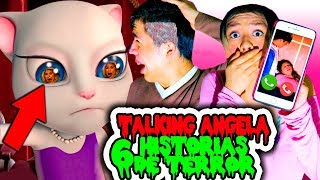 6 historias de terror de TALKING ANGELA y TALKING TOM a las 3AM  Captados EN CÁMARA en la vida real [upl. by Lynnea]