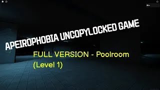 Apeirophobia level 1 Poolroom FULL UNCOPYLOCKED GAME  Roblox [upl. by Battat]