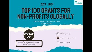 Top 100 Grants for NonProfits Globally  2023  2024 [upl. by Hannala]