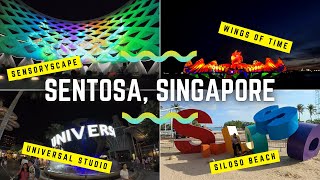 Sentosa Island Singapore Tour amp Things to do  Universal Studios Siloso Beach Wings of Time amp more [upl. by Armat]