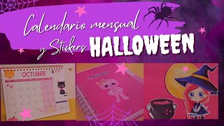 Calendario mensual 20242025  pegatinas de Halloween mega cute 🙌👻🎃🦇🎀 [upl. by Licastro]