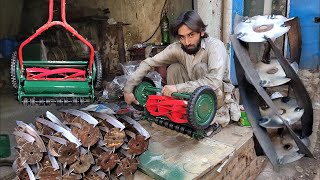 Jack of All Talented Man Making A Manual Grass Cutting Machine  Gardening Tools [upl. by Wally235]