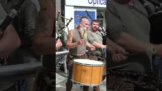 Scottish legend TuBardh Wilson drumming live with Clanadonia in the City of Perth Scotland shorts [upl. by Ayifa766]