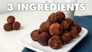 Recette de Truffes au Chocolat avec Seulement 3 Ingrédients [upl. by Huskamp]