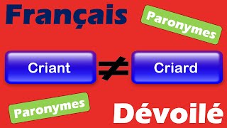 Criant et Criard Paronymes [upl. by Timmons]