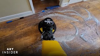 How Layers Of Buildup Are Removed From Hardwood Floors  Art Insider [upl. by Pomeroy590]