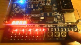 FPGA Tutorial 1 Blinking LEDs on DE1 Altera Board [upl. by Spracklen258]