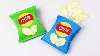 How To Make Potato Chips  Paper Chips Packet  Paper Crafts Paper Craft for kids Shorts [upl. by Rhu]