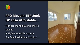 RFO Movein 1BR 200k DP Edsa Affordable RENT TO OWN PIONEER WOODLAND BGC Mandaluyong Ortigas Makati [upl. by Anahsahs]