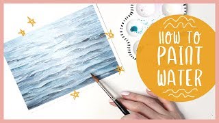 How To Paint Ocean Water with Watercolor Tutorial [upl. by Albarran685]