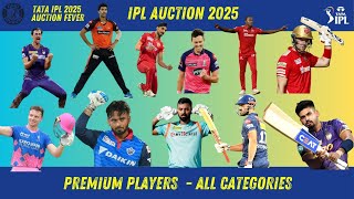 IPL Auction 2025 Updates Premium Players Available in Auction  IPL 2025 Auction List [upl. by Sanborne489]