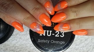 ORANGENE DIPPING NAILS mit GLITZER CUT DESIGN Teil 1 [upl. by Bullock187]