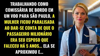 COMISSÃRIA DE BORDO SE PARALISA AO VER QUE O PASSAGEIRO MILIONÃRIO Ã‰ SEU MARIDO FALECIDO HÃ 5 ANOS [upl. by Rox]