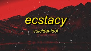 SUICIDALIDOL  ecstacy slowedtiktok version Lyrics  sticking out your tongue for the picture [upl. by Kcirb]