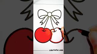 Cherry 🍒red cherry art coloringchannel asmr satisfying colors [upl. by Richmond74]