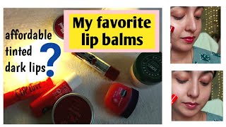 My favorite lip balms  affordable tinted lip balms  best lipbalms for dark lips  Malayalam [upl. by Caresse]